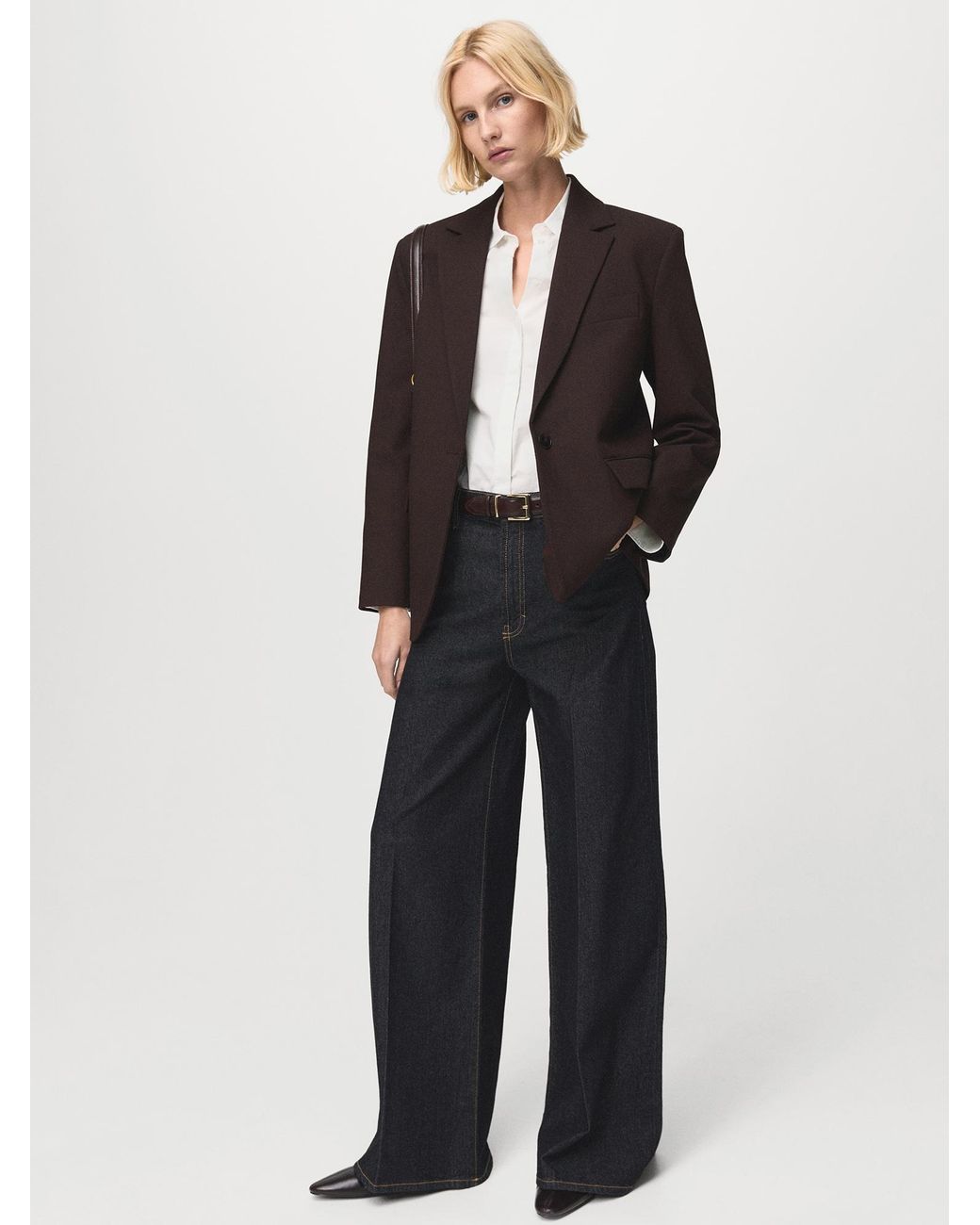 Mango White Bluse Sofia