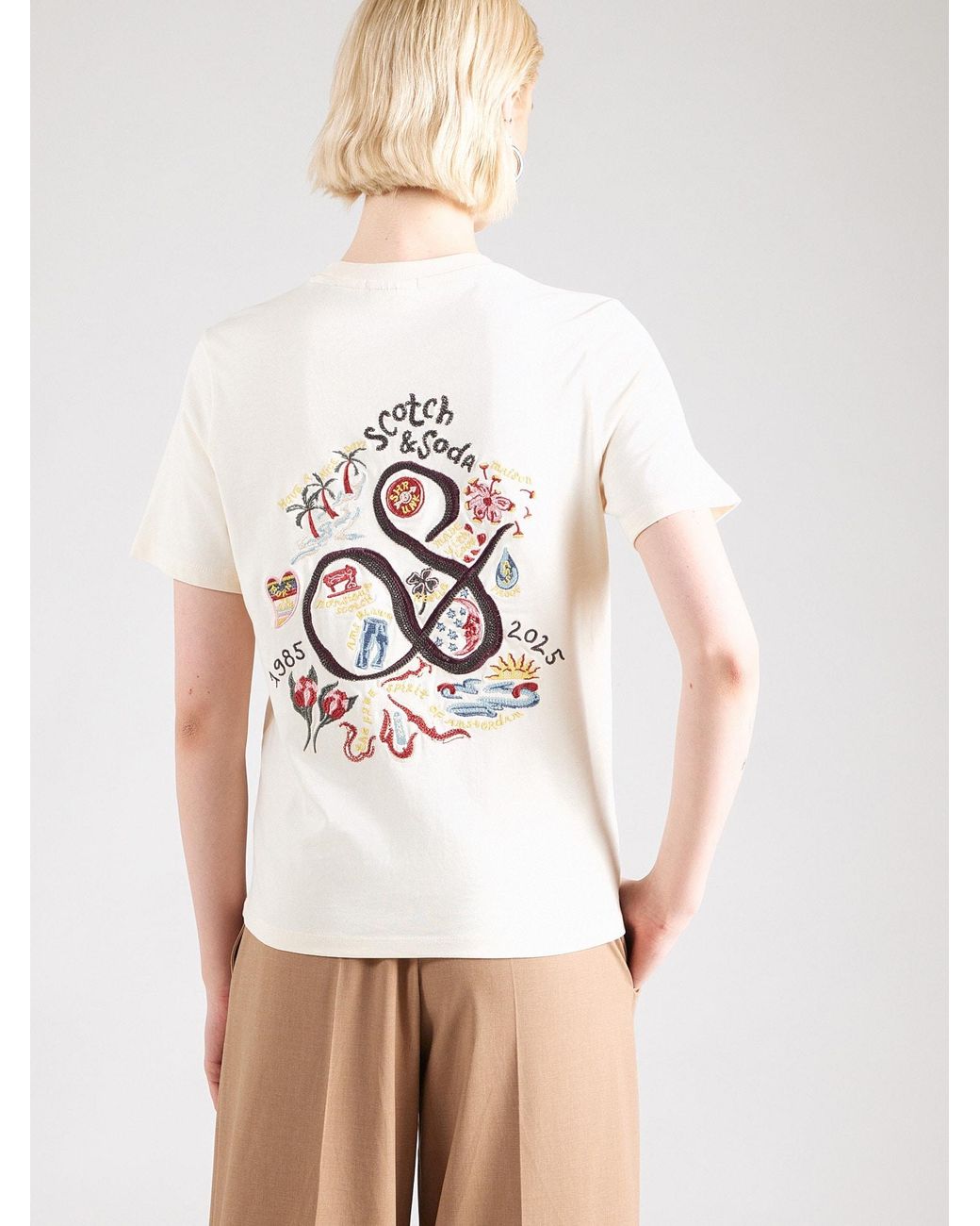 Scotch & Soda White T-Shirt The 40Th Anniversary