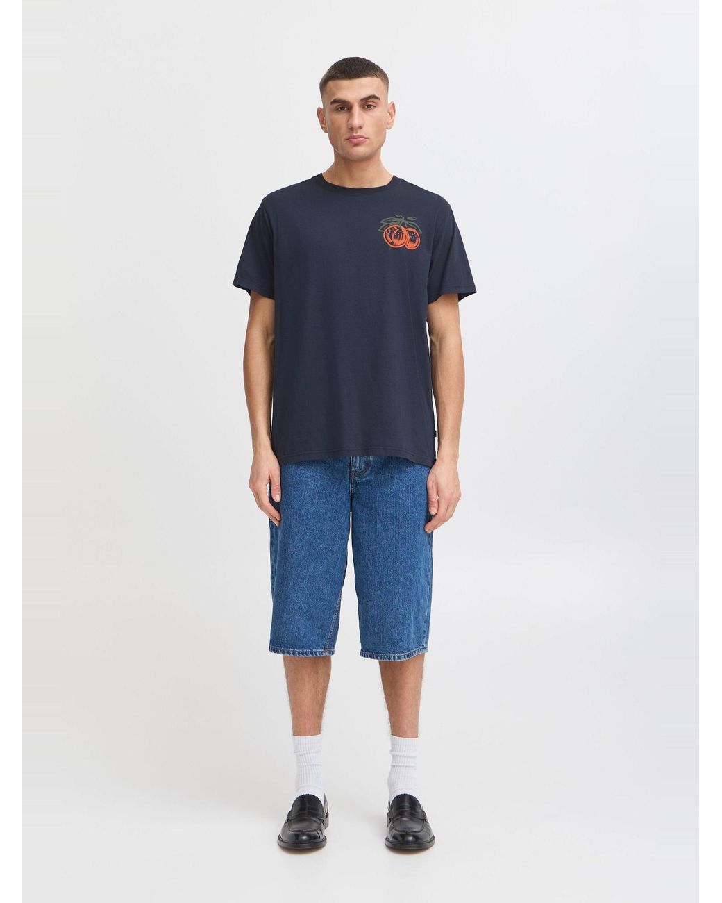 Solid Rundhalsshirt Sdpargav in Blue für Herren