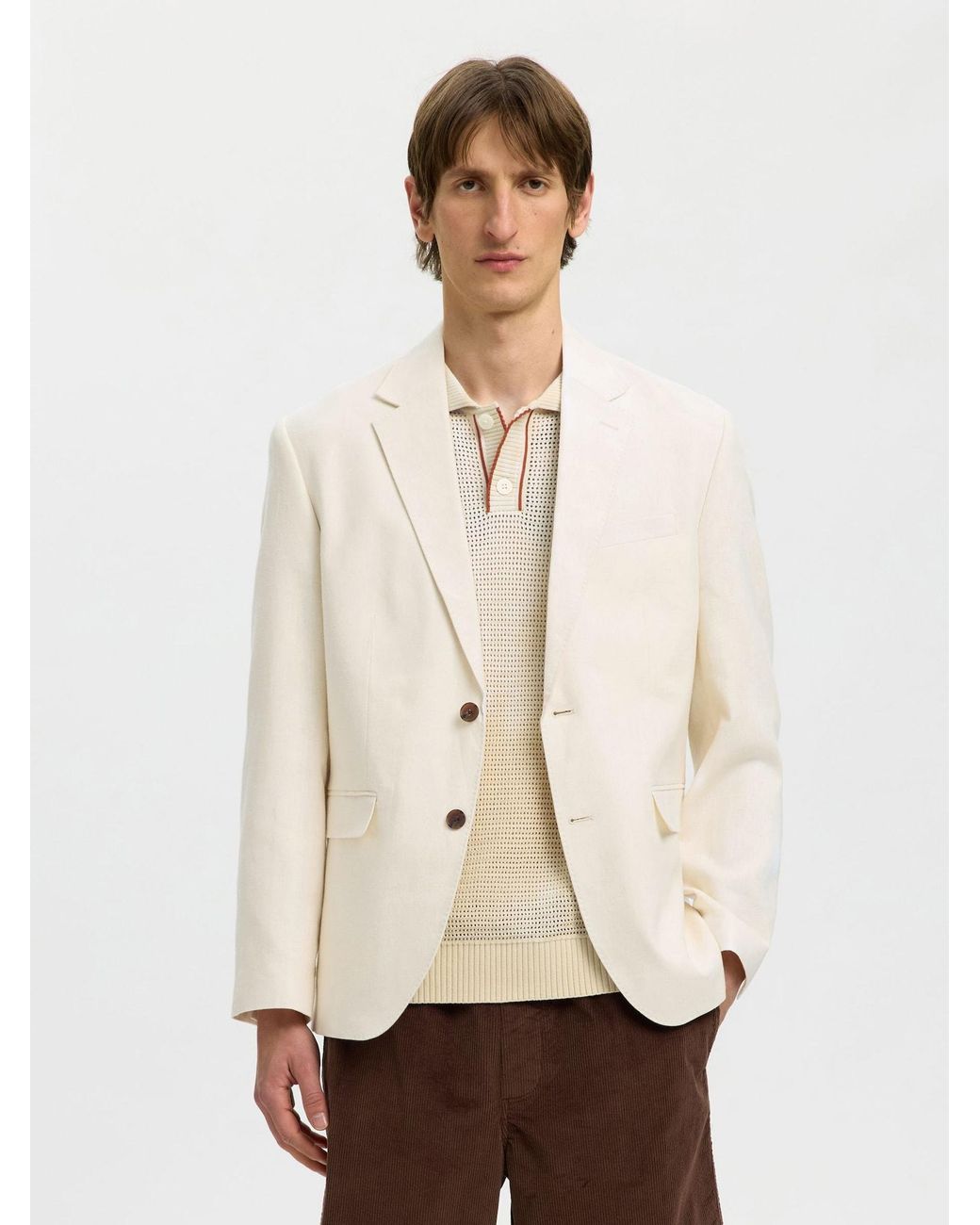 SELECTED Sakko in Natural für Herren