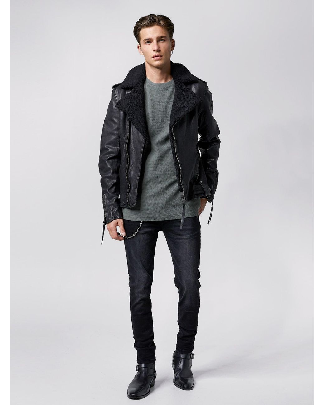 Leather Jacket Tigha Stiefeletten Tigha Lederjacken Günstig Kaufen