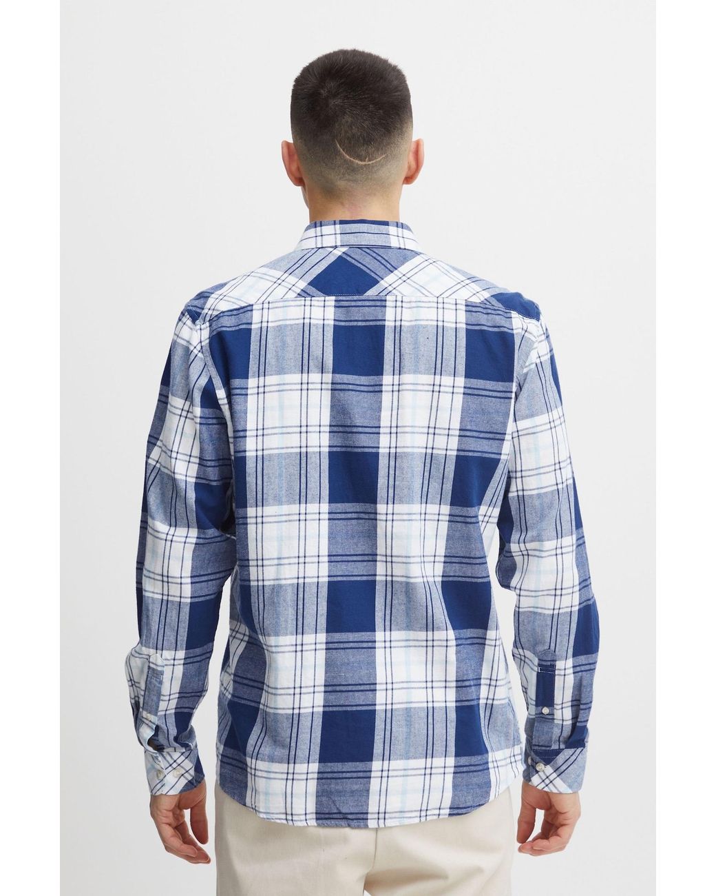 Solid Langarmhemd 'esdras' in Blue für Herren