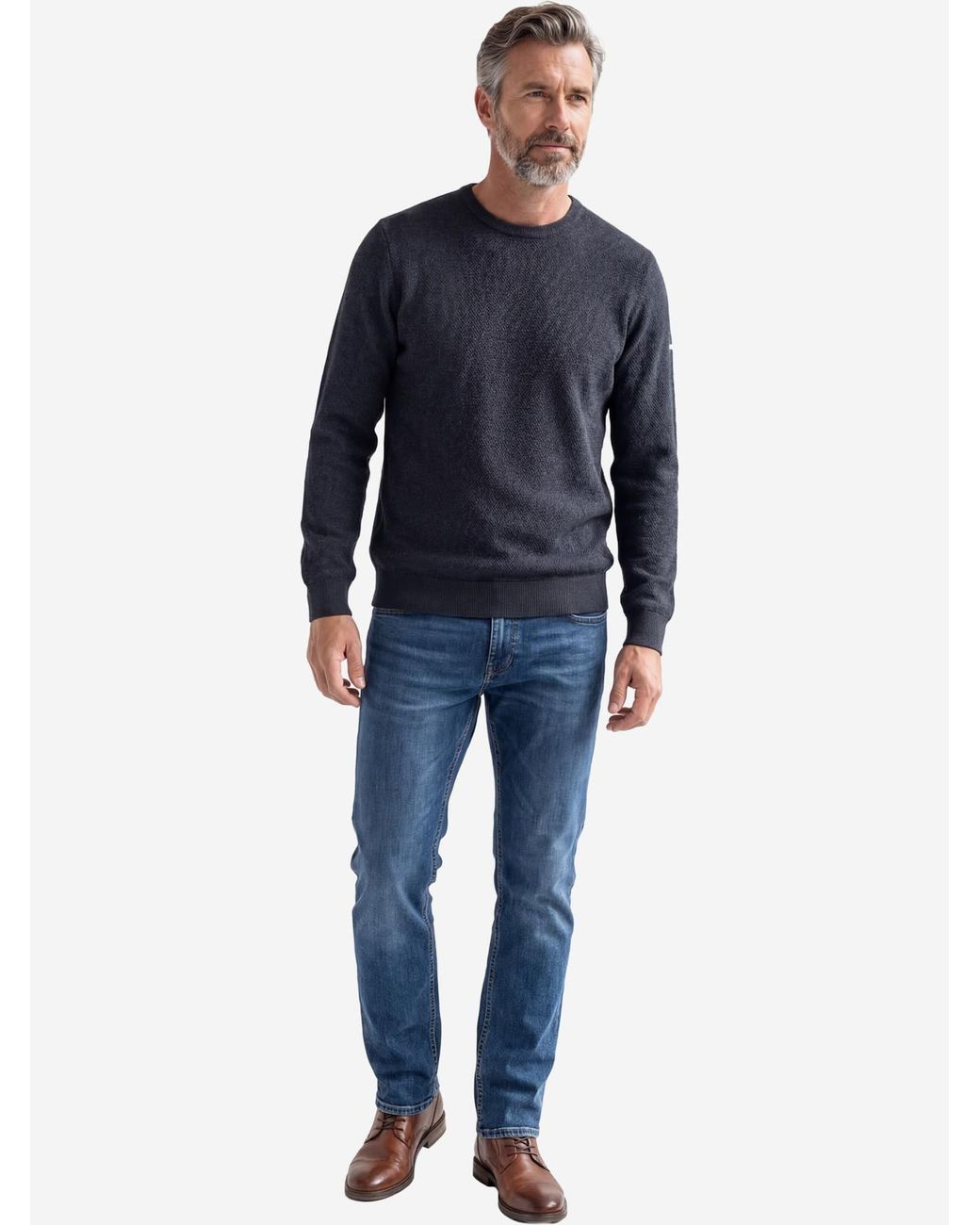 Redmond Pullover Basic in Blue für Herren