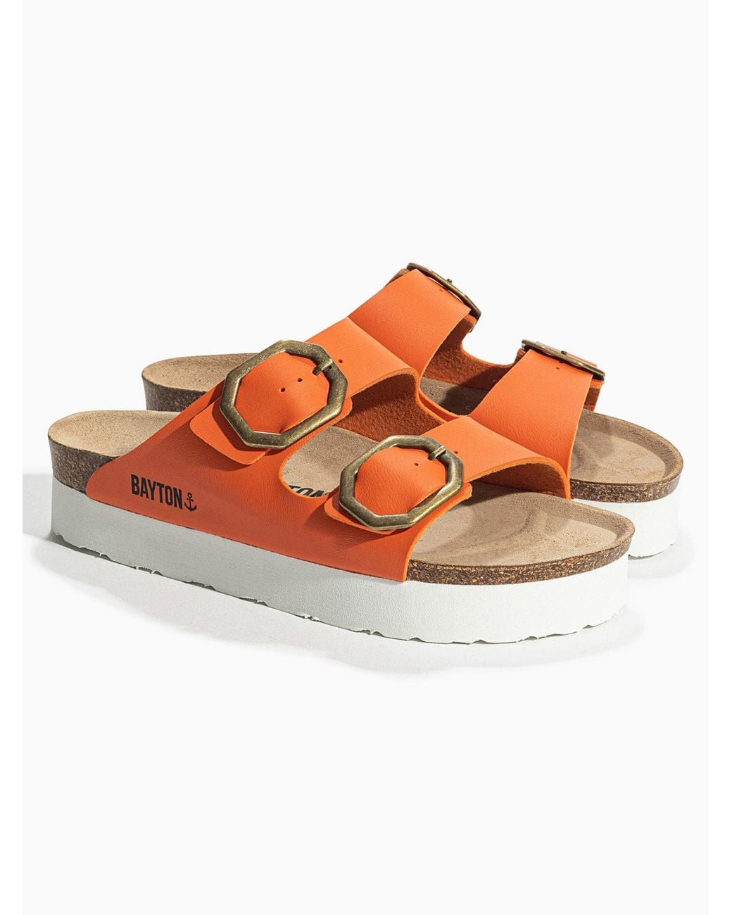 Bayton Orange Pantolette Japet