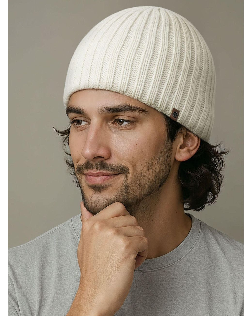 Neverless Mütze 2383 in Natural für Herren