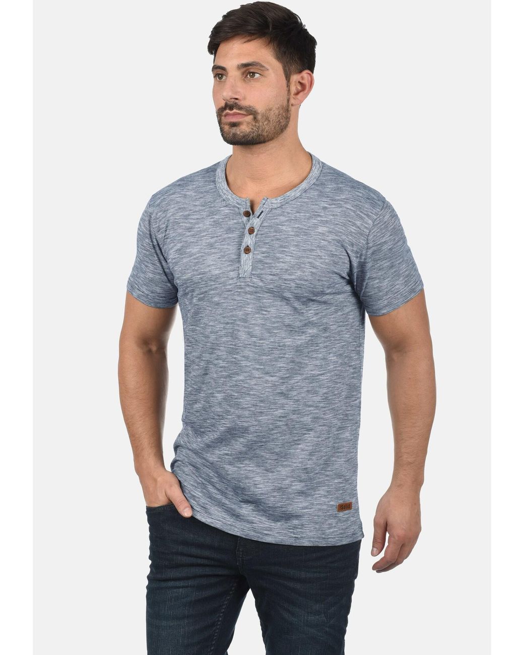 Solid Rundhalsshirt 'sigos' in Blue für Herren