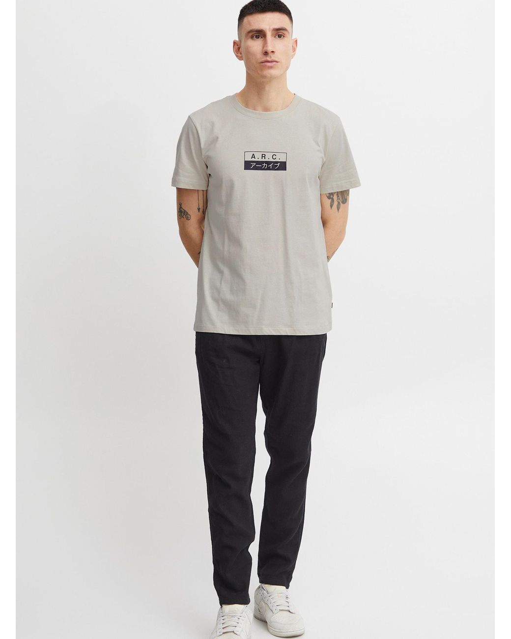 Solid Shirt in Gray für Herren