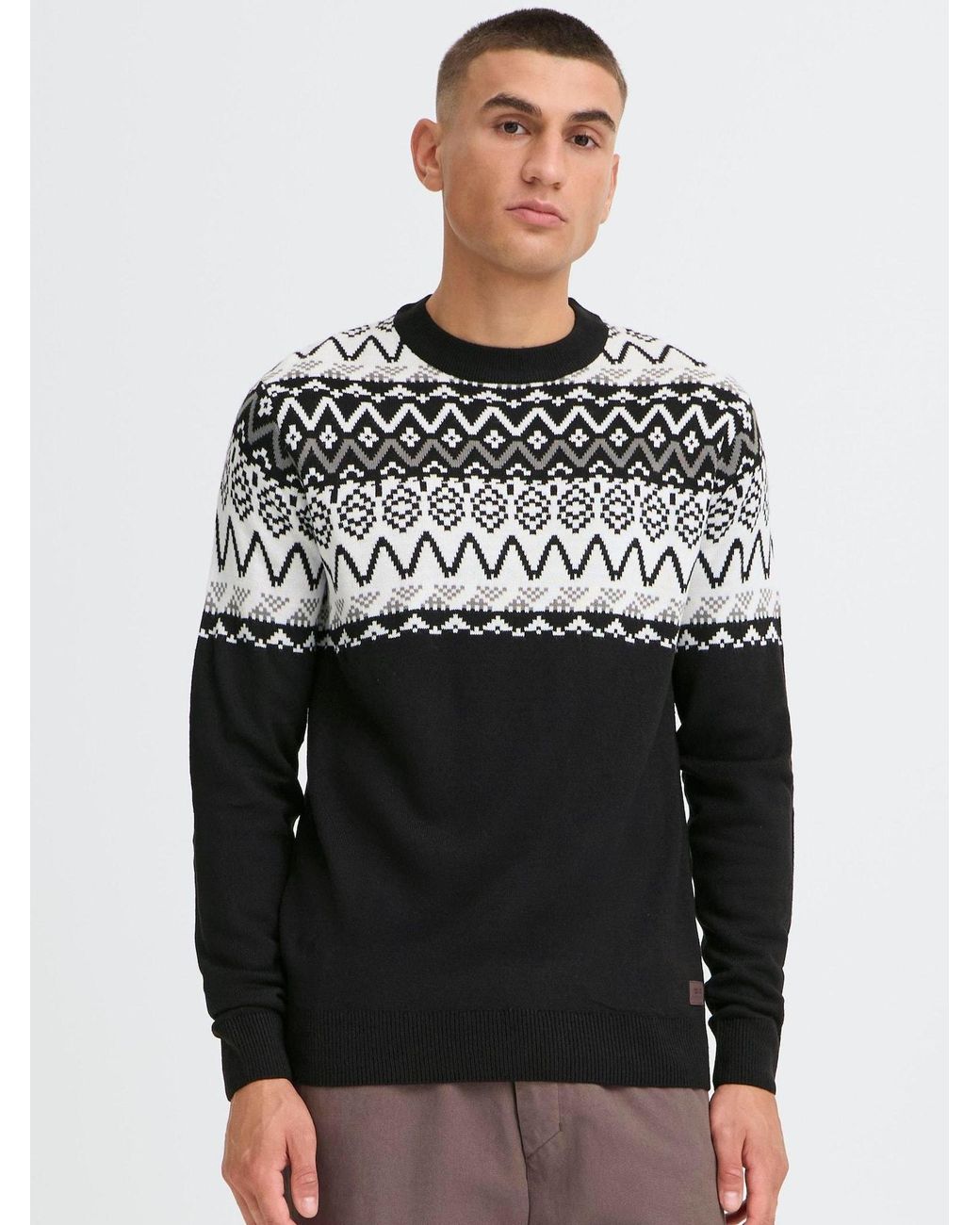 Solid Strickpullover Sdellis in Black für Herren