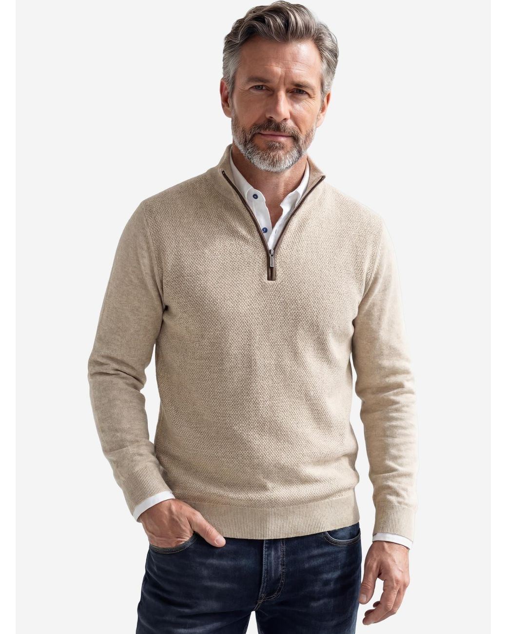 Redmond Pullover Basic in Blue für Herren