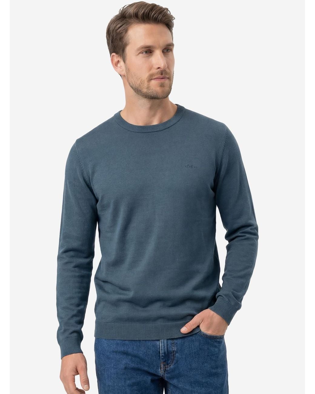 S.oliver Oliver Pullover Basic in Blue für Herren