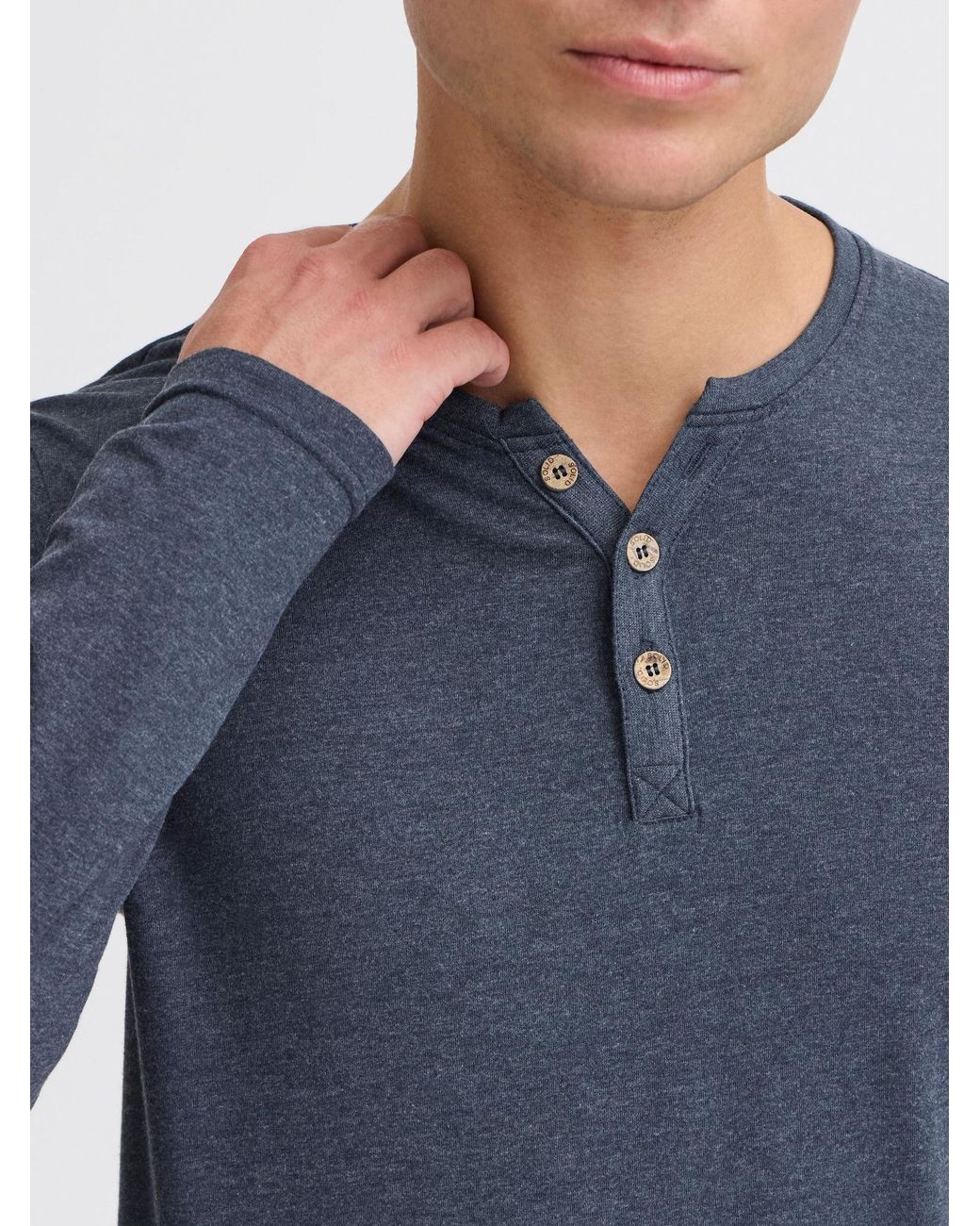 Solid Rundhalsshirt Volko in Blue für Herren