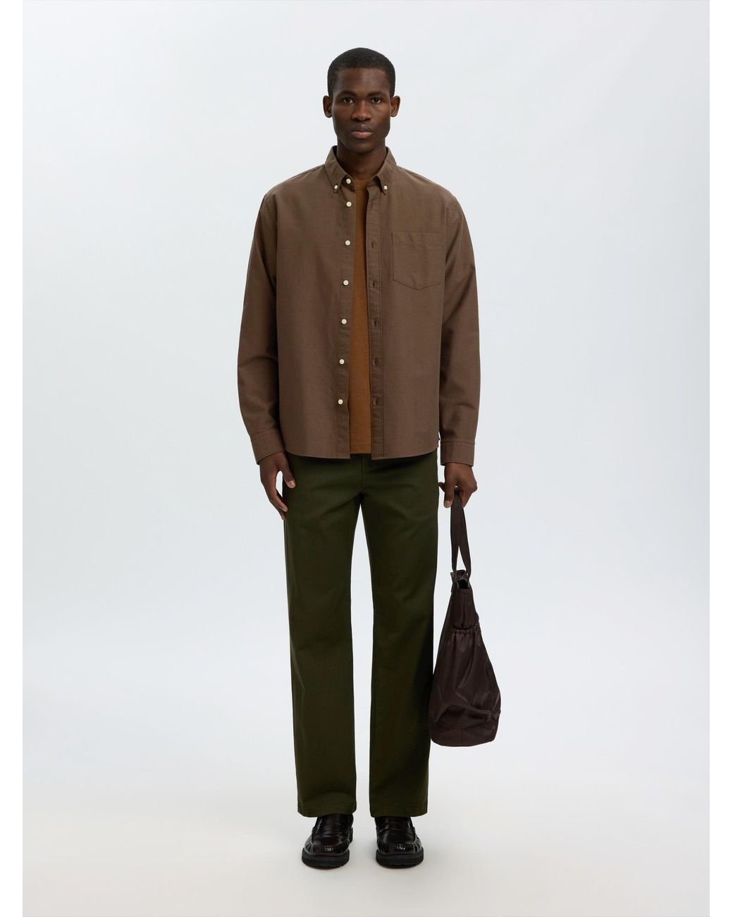 SELECTED Hemd Rick in Brown für Herren