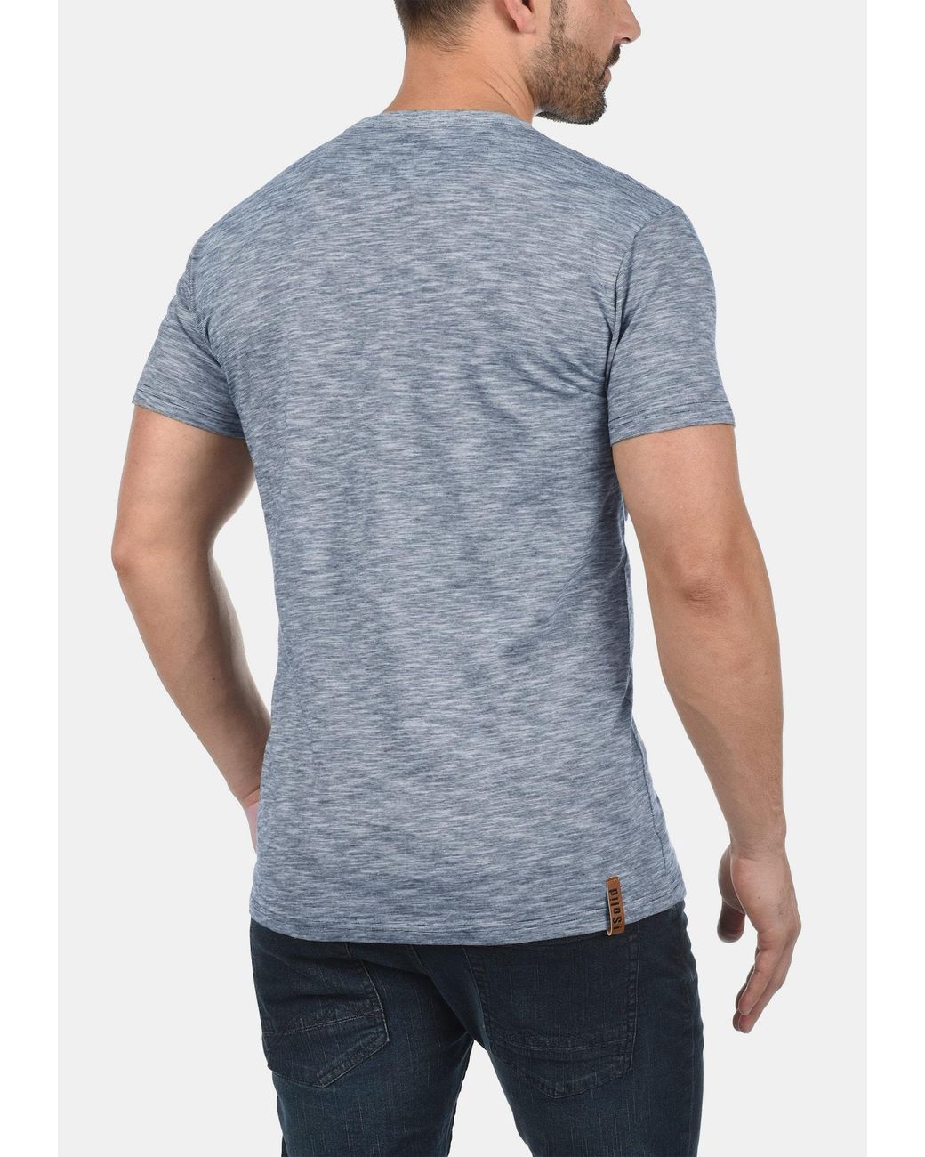 Solid Rundhalsshirt 'sigos' in Blue für Herren