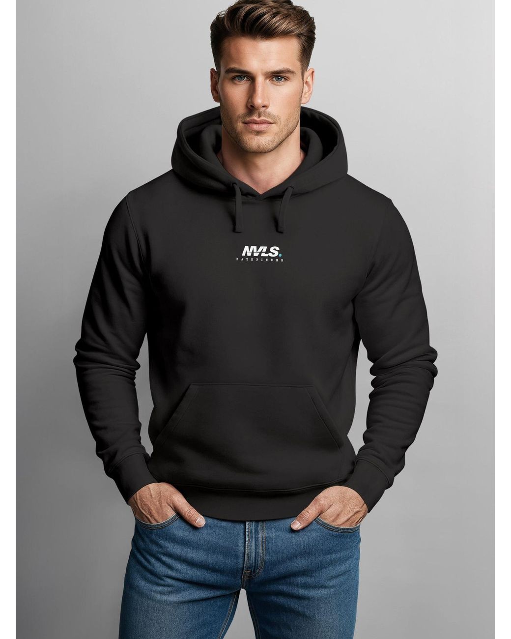 Neverless Sweatshirt Explorer in Black für Herren