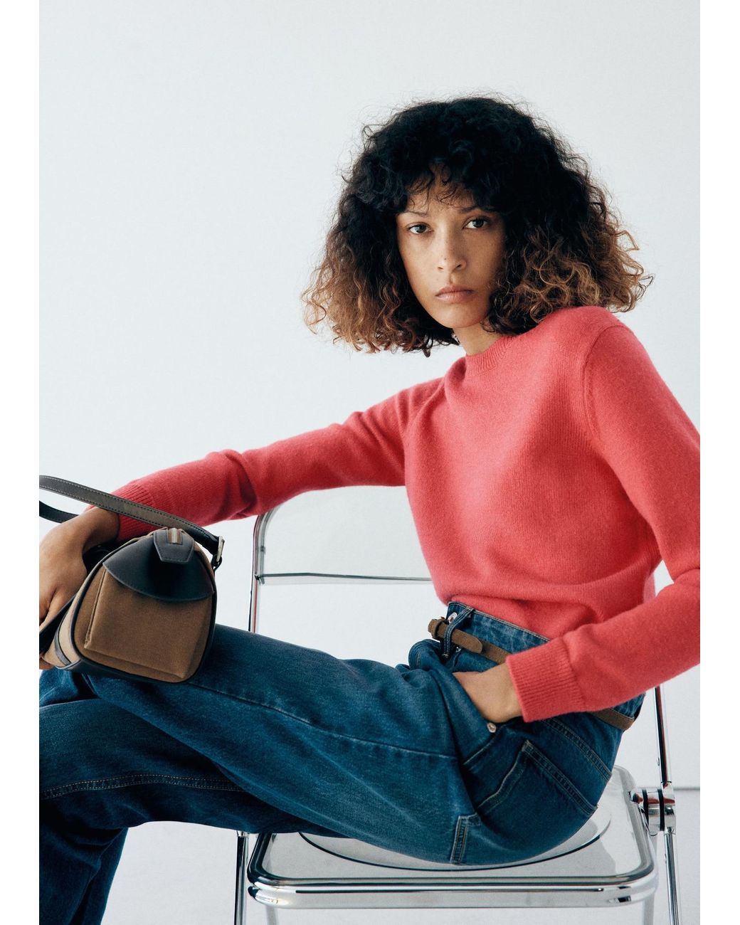 Mango Red Pullover Naranji