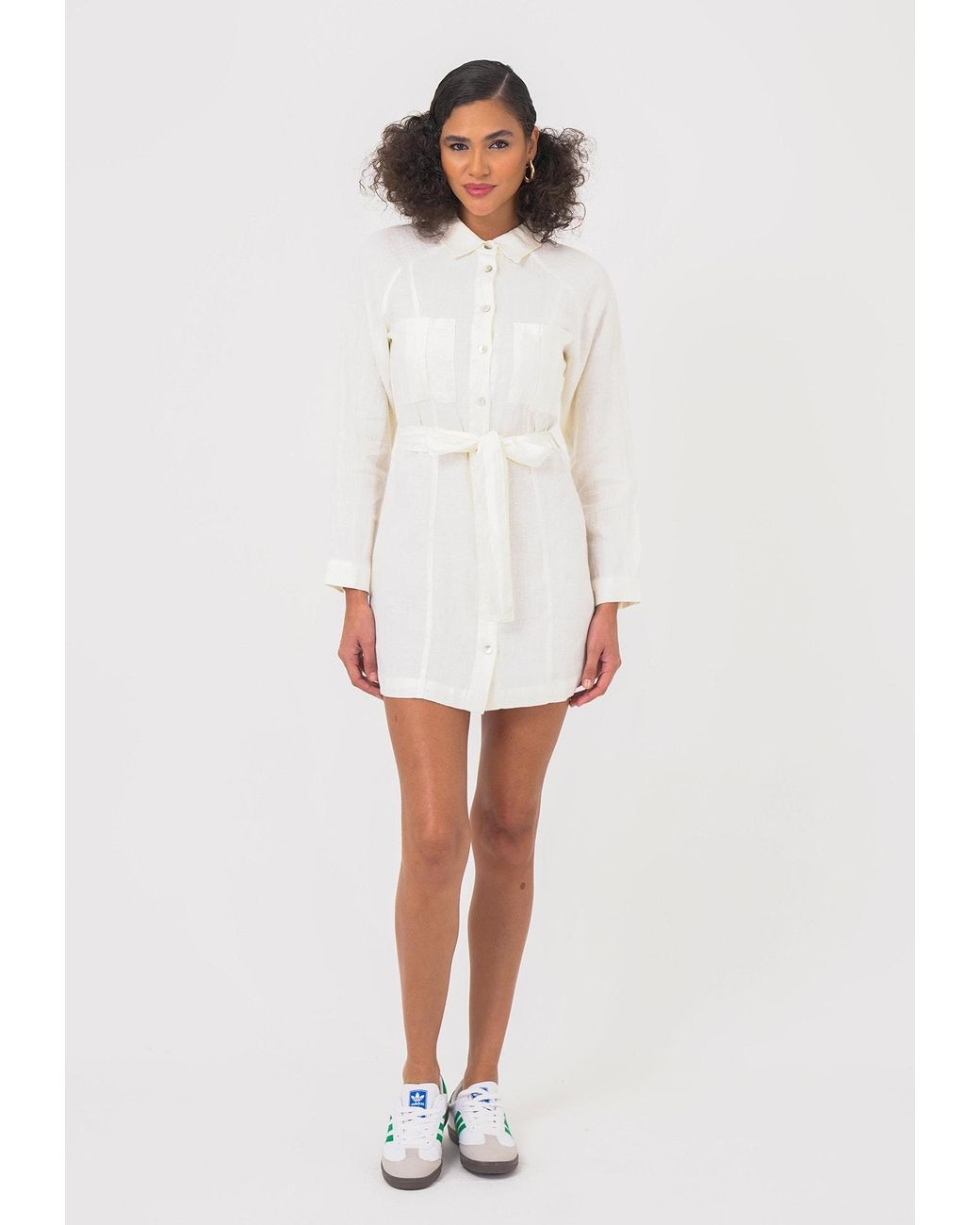 FRESHLIONS White Hemdkleid Belinda