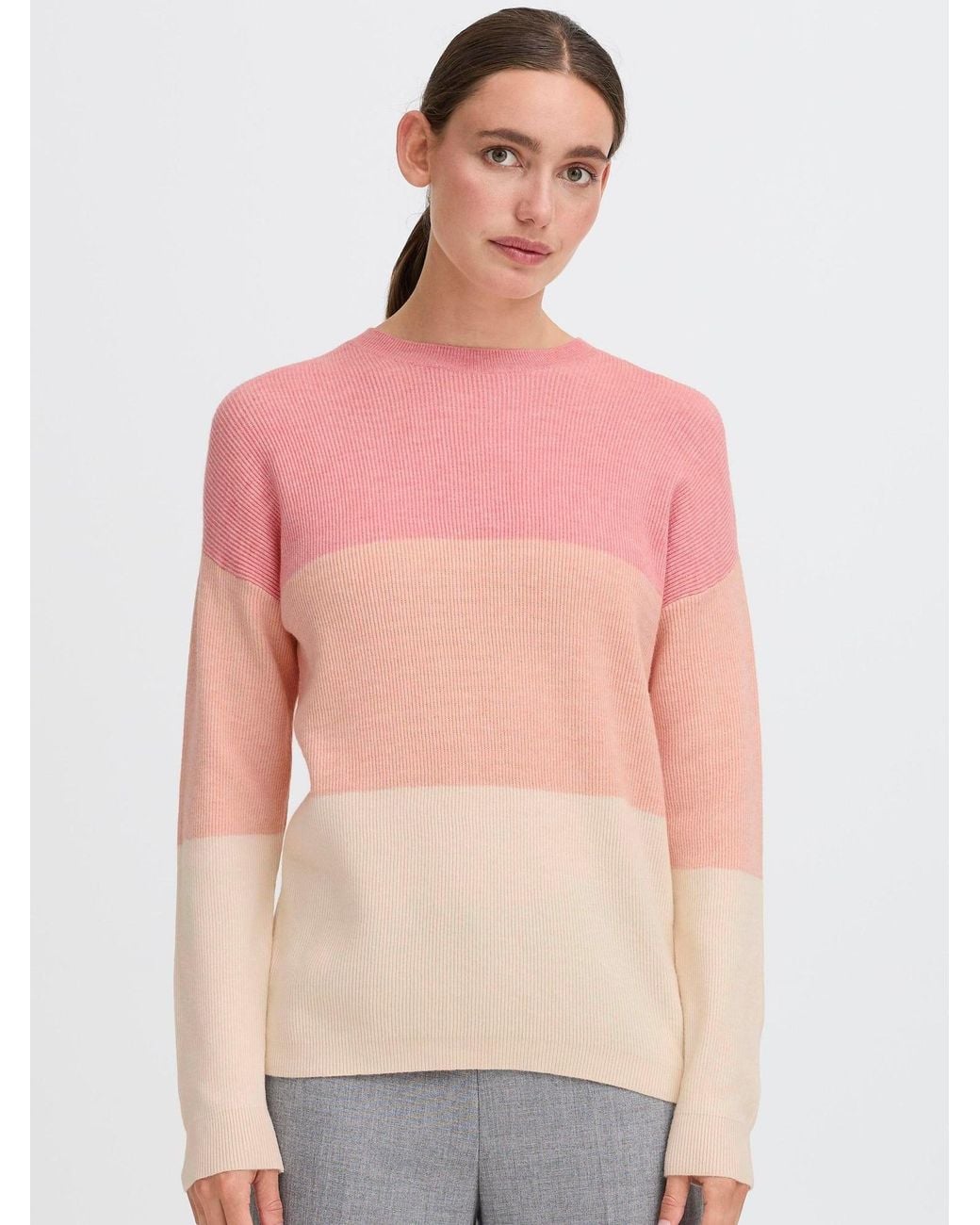 Oxmo Pink Strickpullover Oximanny Ls
