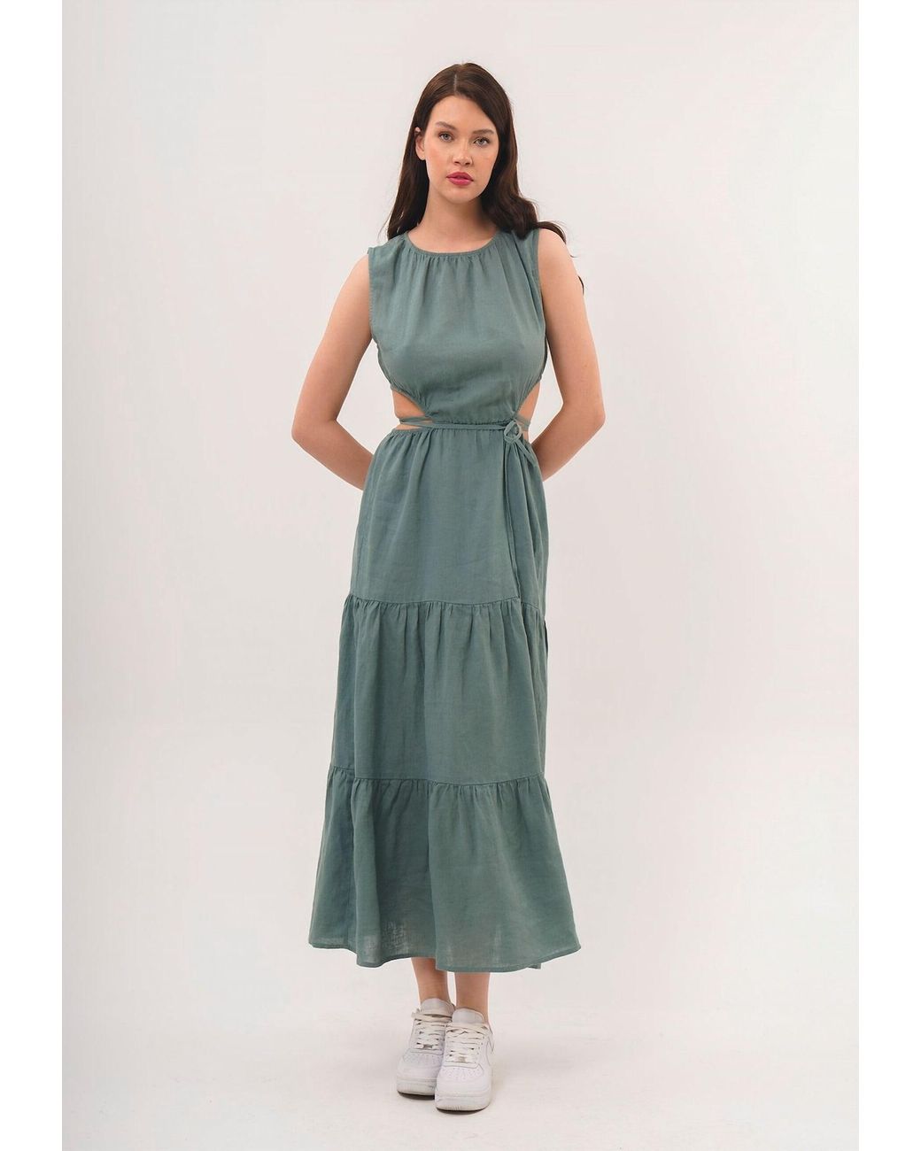 FRESHLIONS Green Maxikleid Lilia