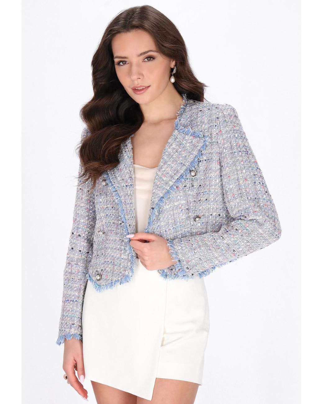 faina White Blazer Festive
