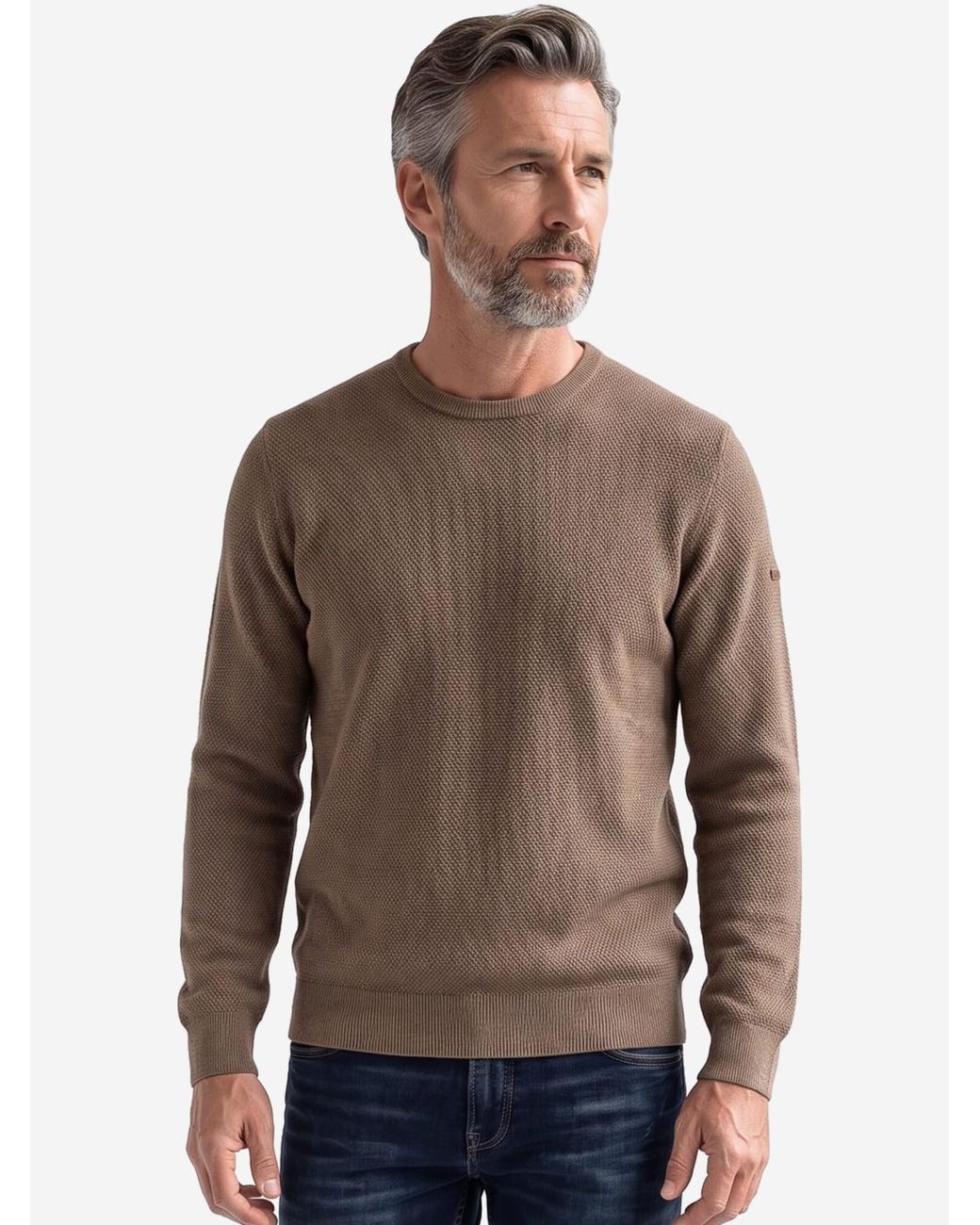 Redmond Pullover Basic in Brown für Herren