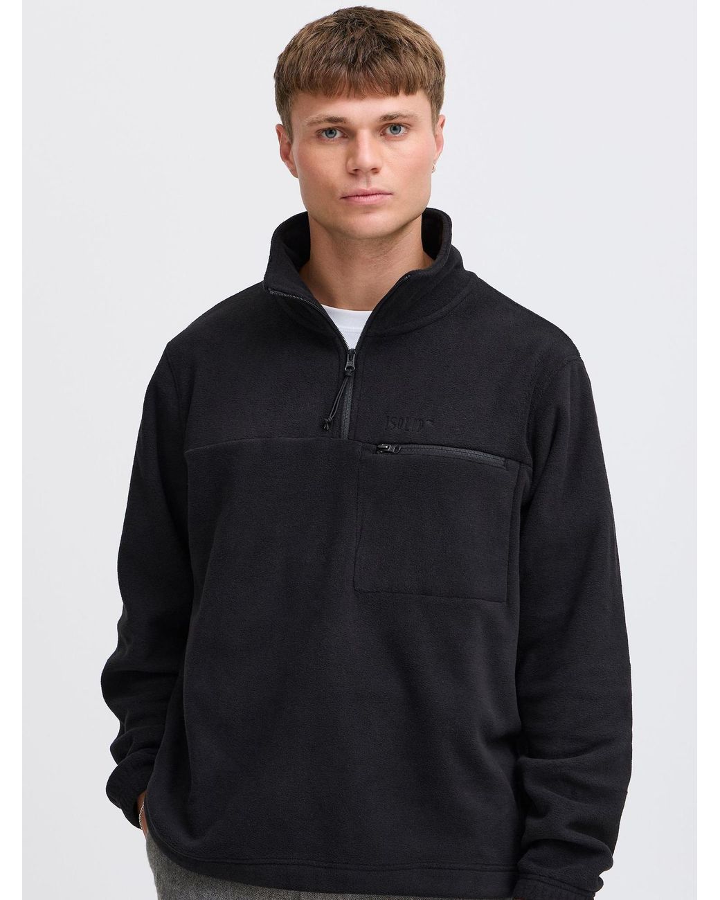 Solid Fleecejacke Noobert in Black für Herren