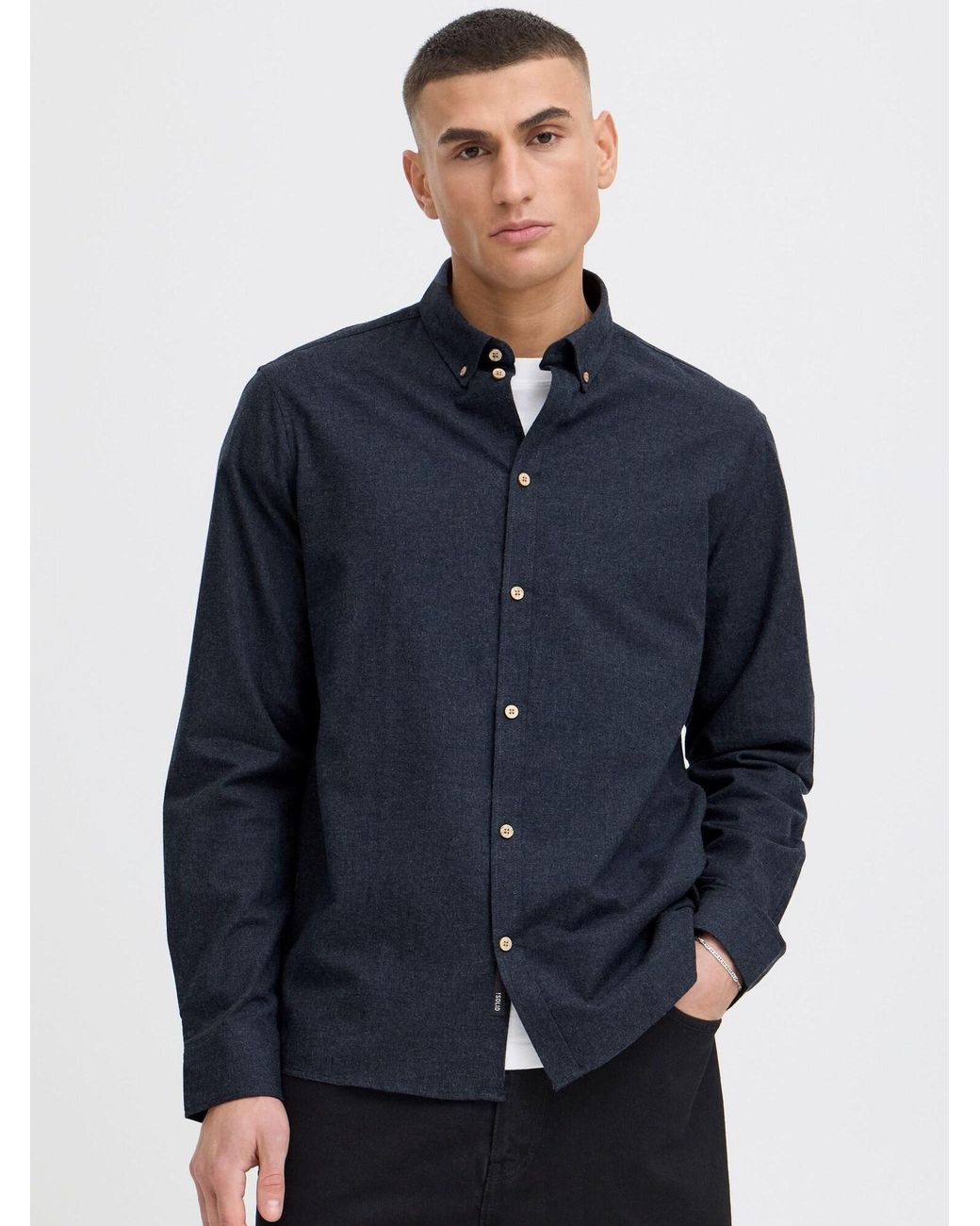 Solid Hemd Pete in Blue für Herren
