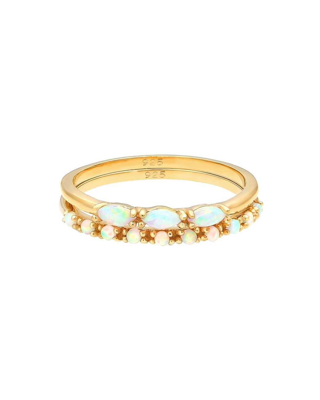 Elli Jewelry Metallic Ring Opal, Vintage