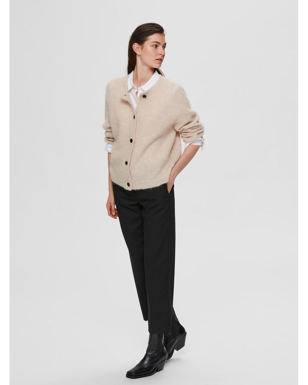 SELECTED Natural Strickjacke