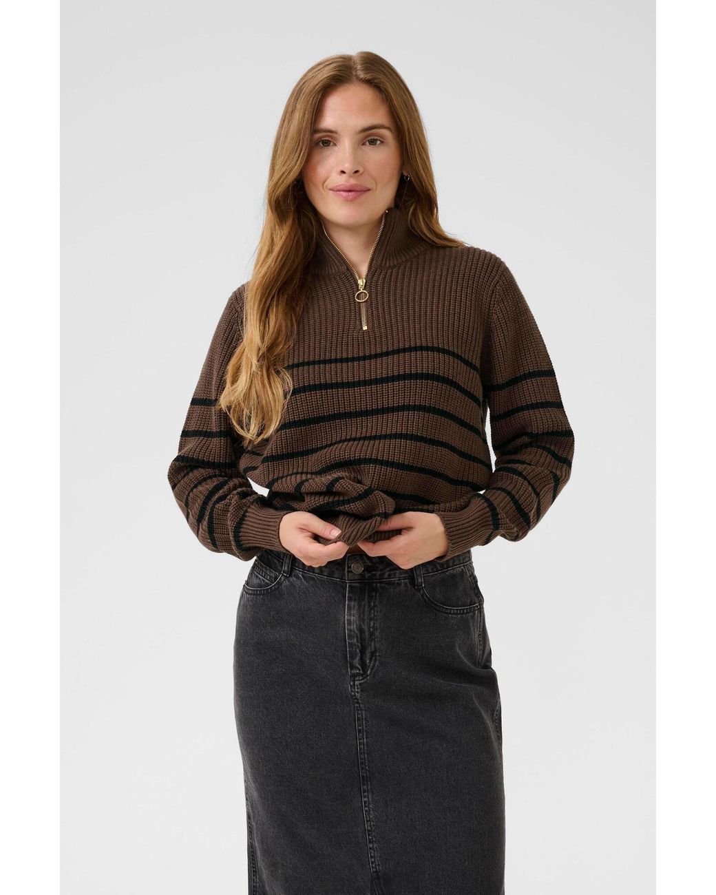 Kaffe Brown Pullover Alioa