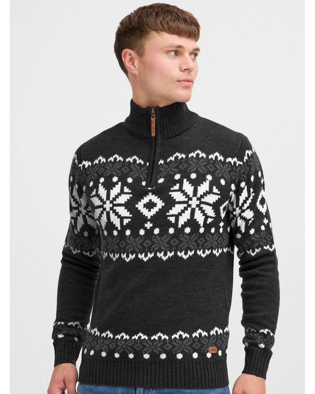 Solid Pullover Norwin in Black für Herren