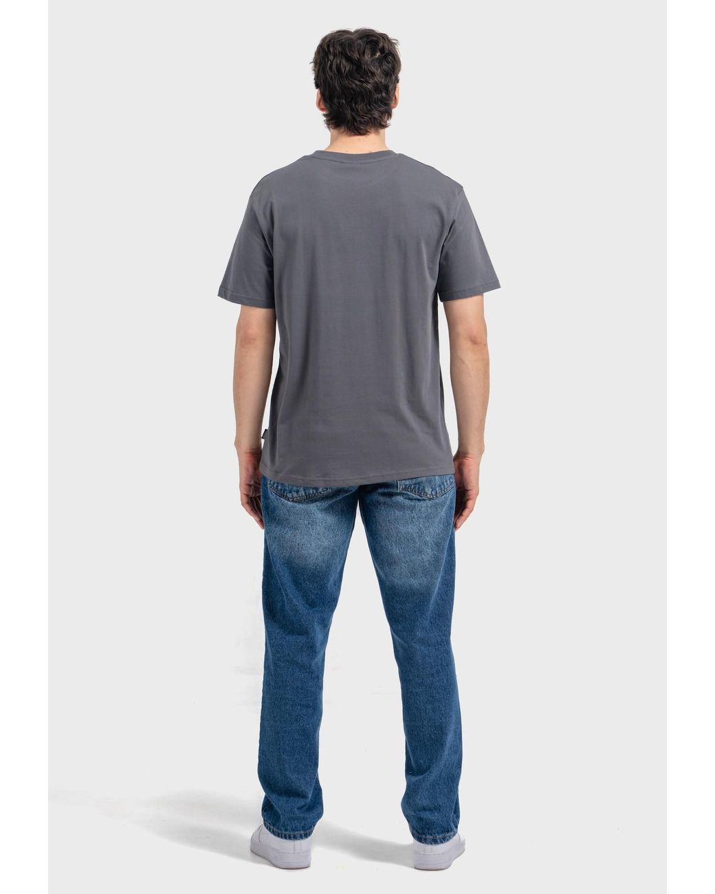 Oldskull T-Shirt Plain Basic in Gray für Herren
