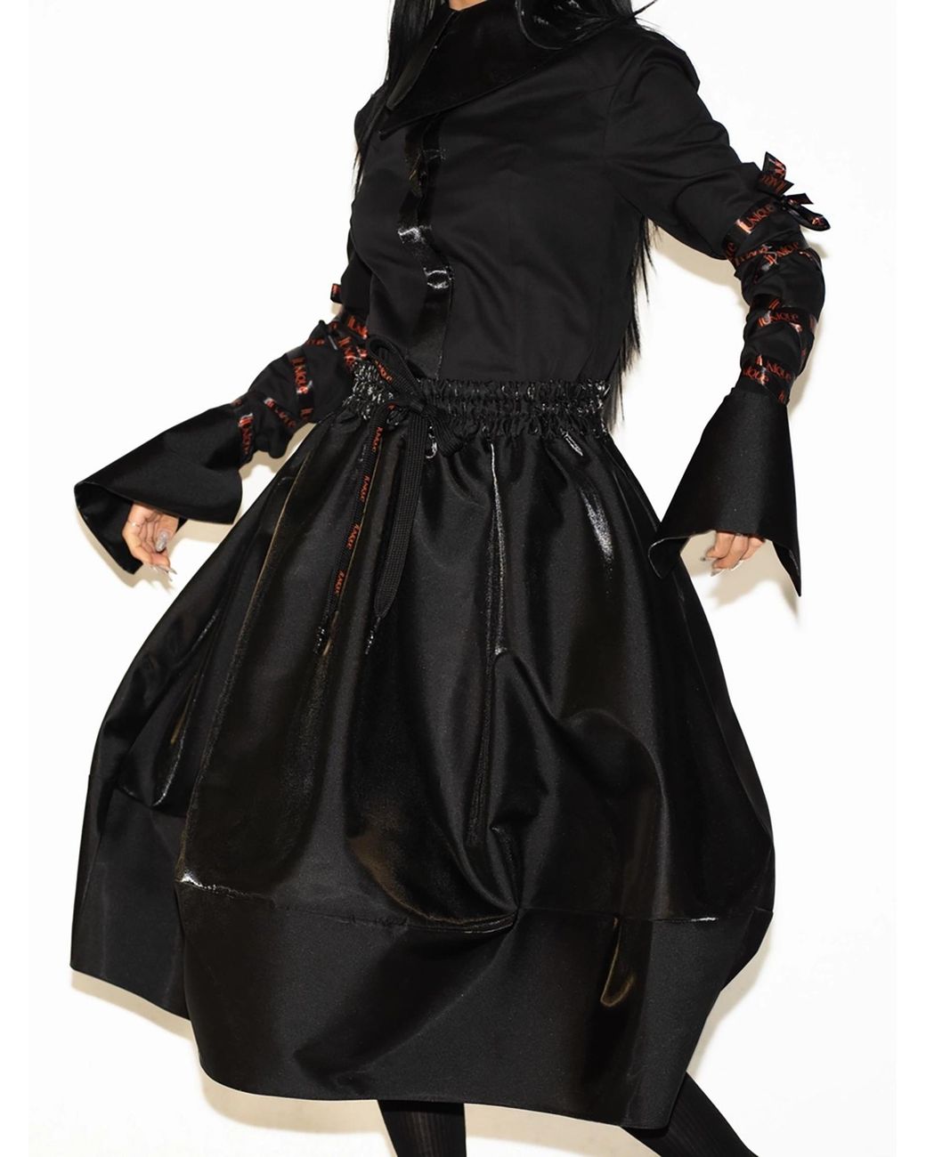 Unique Black Rock Taffeta Balloon Skirt