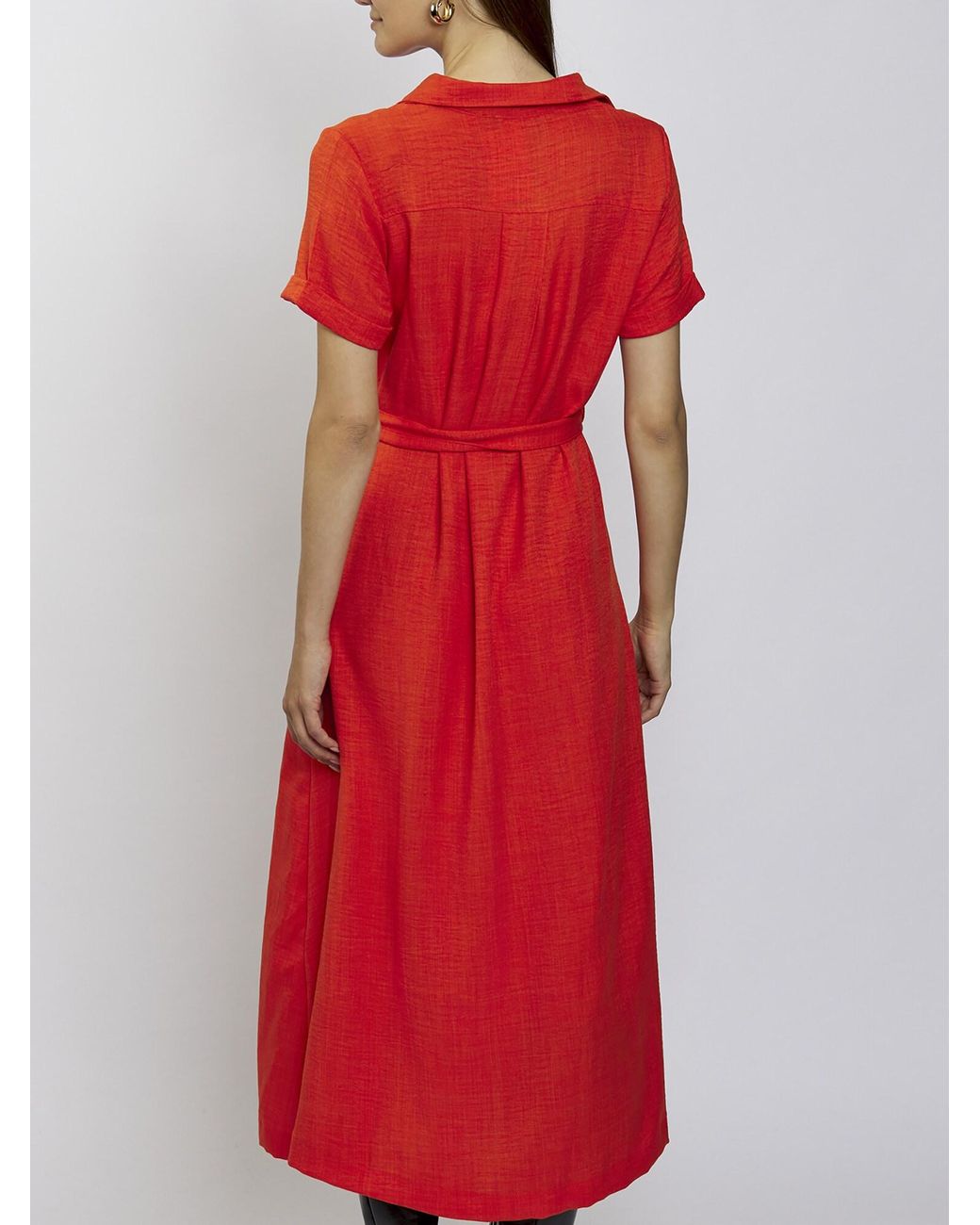 FRESHLIONS Orange Hemdkleid Long Button Up