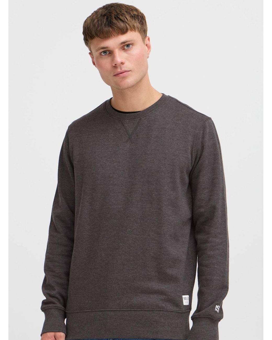 Solid Pullover Chad in Gray für Herren