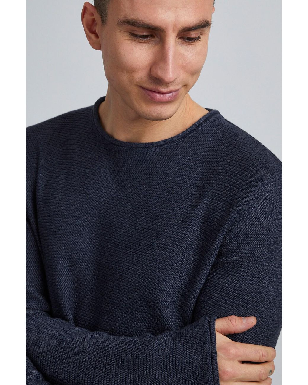 Solid Pullover in Blue für Herren