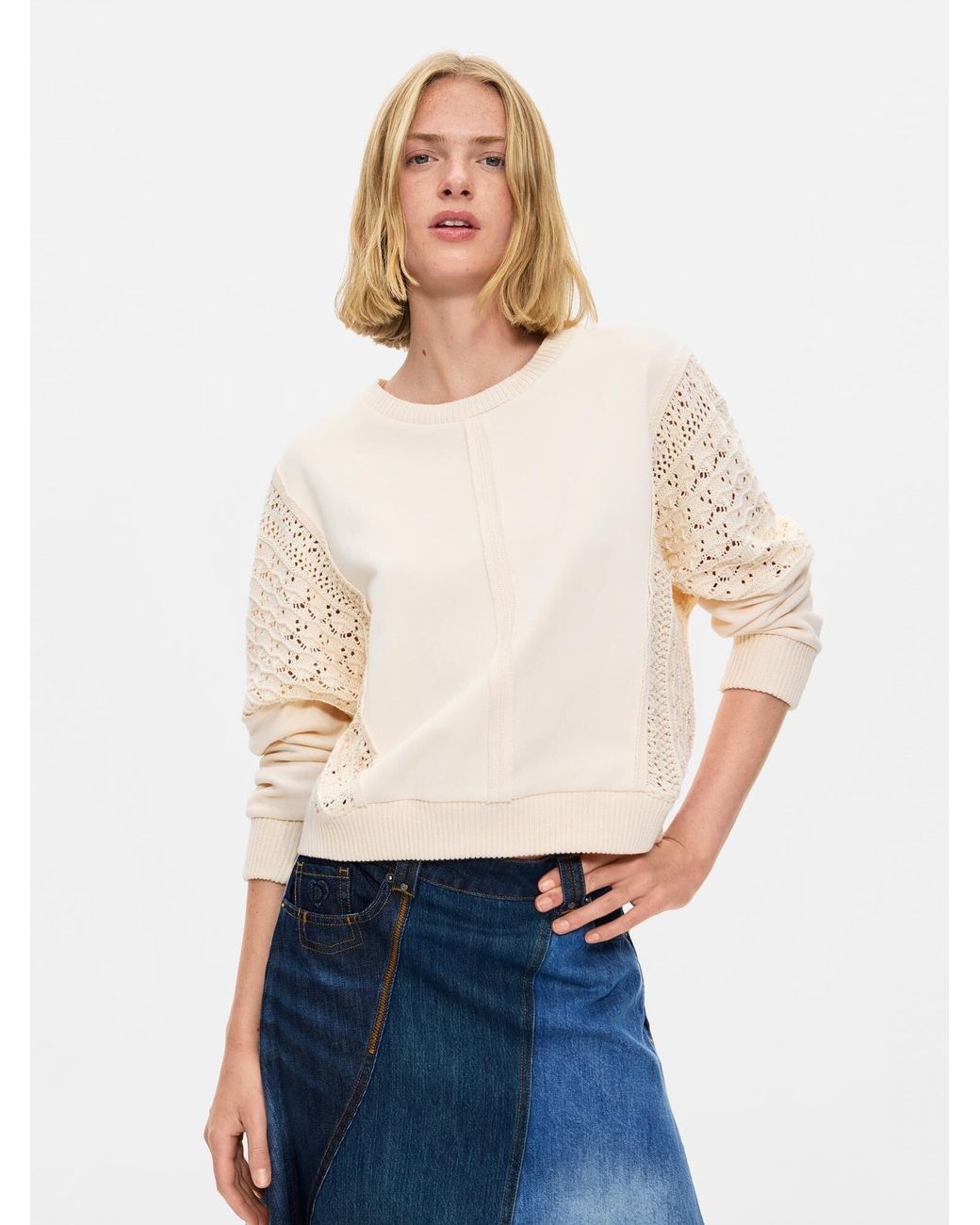 Desigual White Pullover