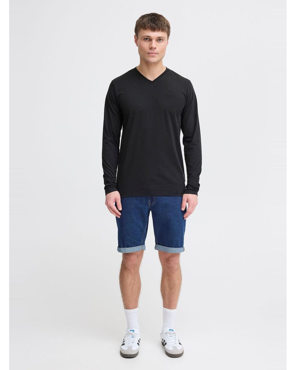 Solid V-Shirt Sdodifan in Black für Herren