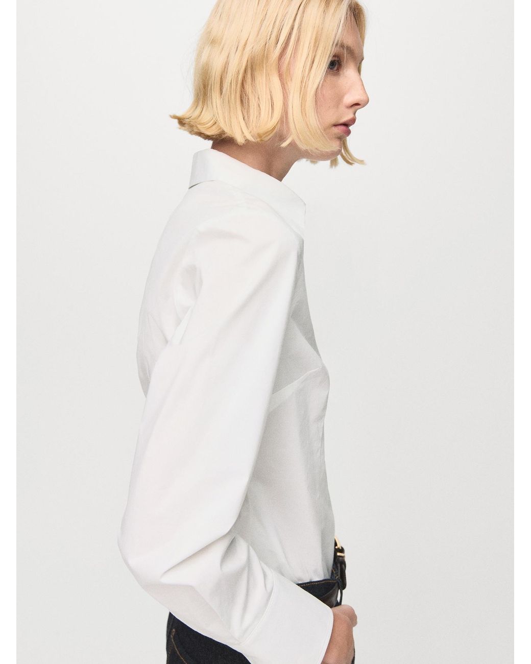 Mango White Bluse Sofia