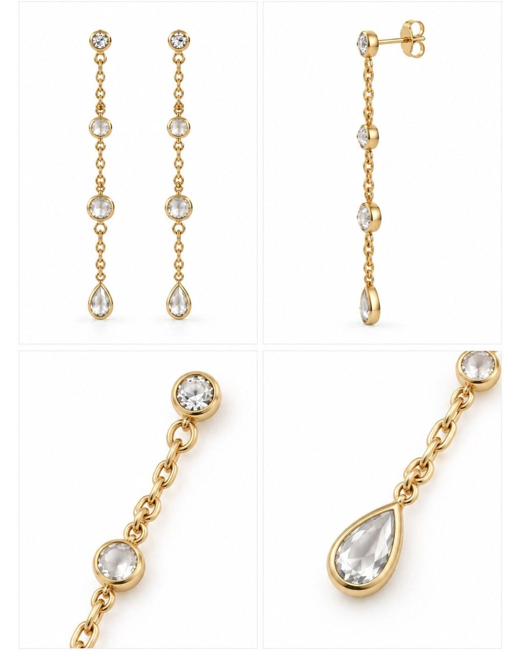 CHIVAL White Ohrringe Crystal Drop