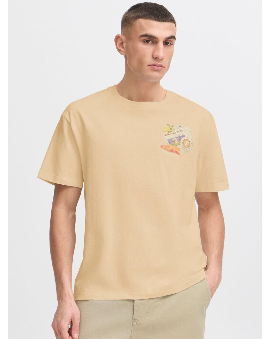 Solid Rundhalsshirt Sdpavan in White für Herren