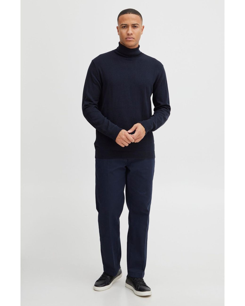 Solid Strickpullover 'denley' in Blue für Herren