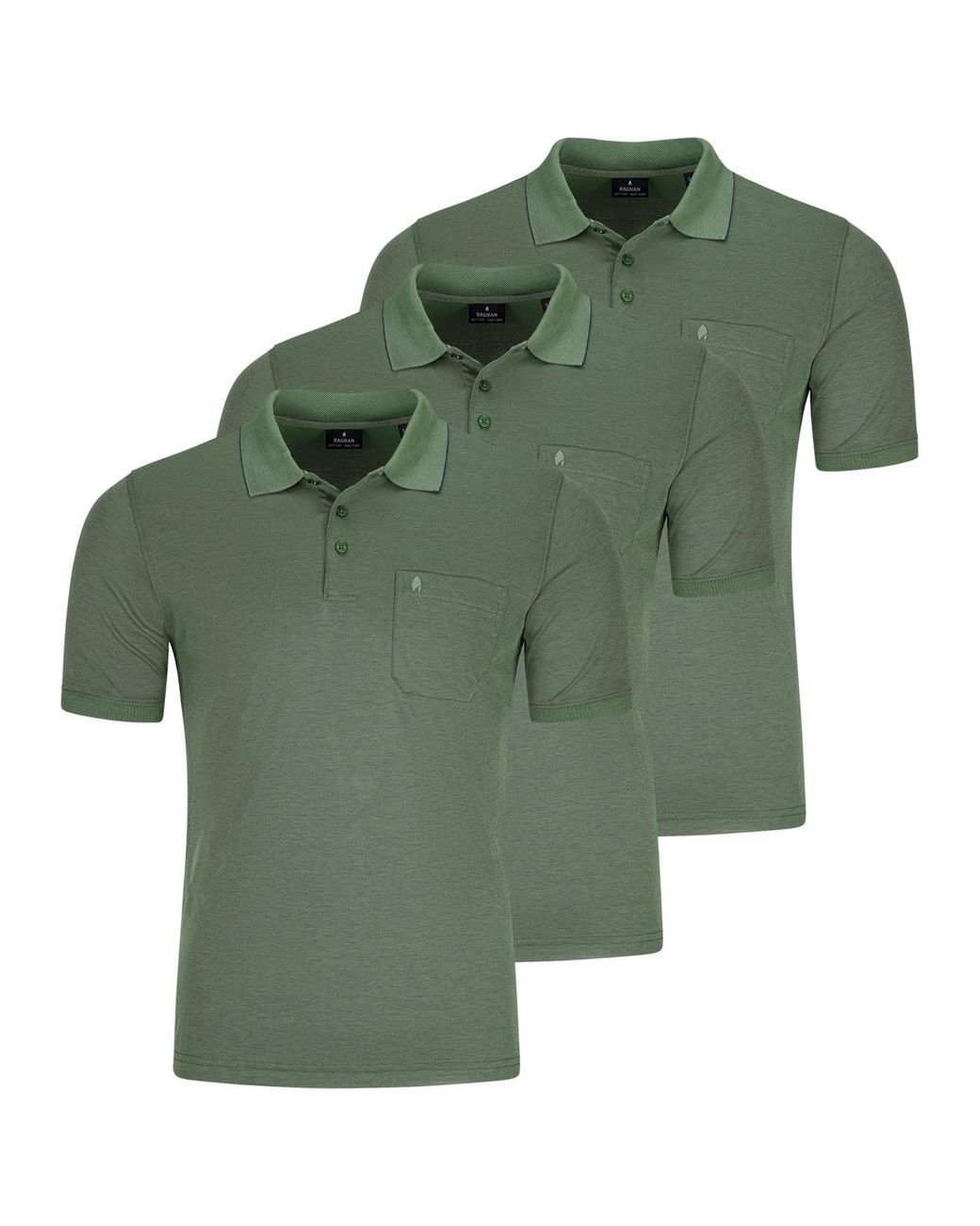 RAGMAN Shirt Basic in Green für Herren