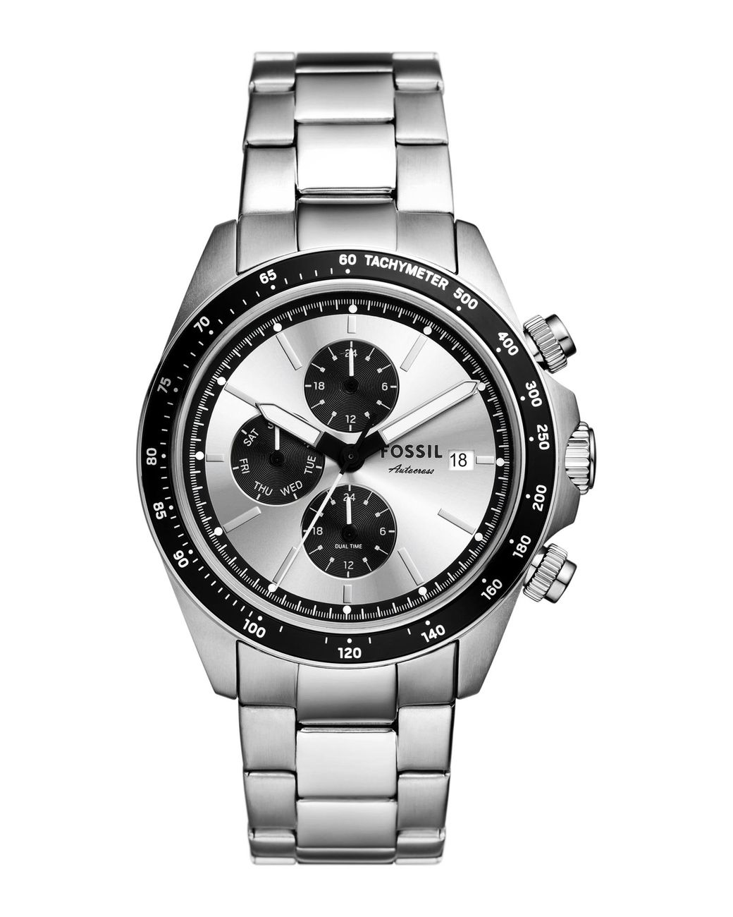 Fossil Uhr Autocross in Metallic für Herren