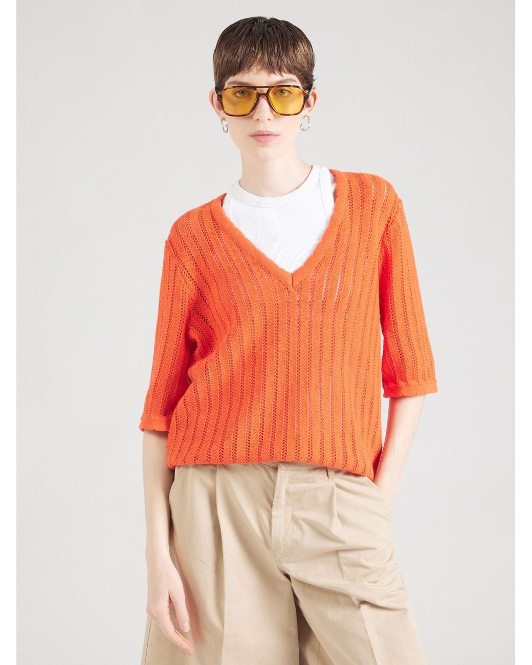 Numph Orange Pullover Nupoelle
