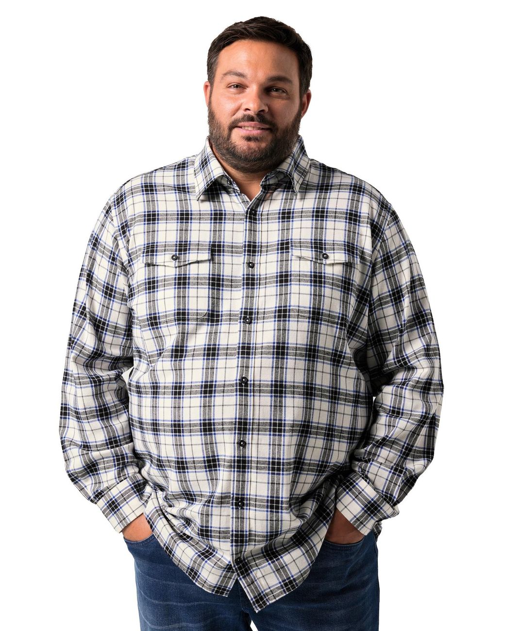 Men Plus Hemd in Blue für Herren
