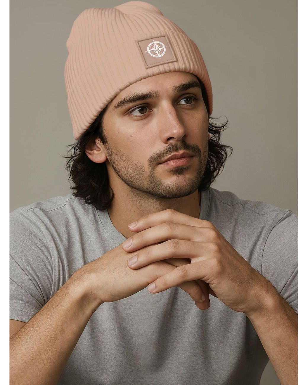 Neverless Mütze Kompass in Pink für Herren