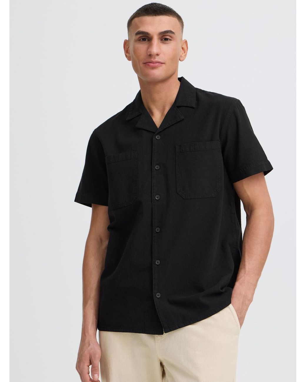 Solid Kurzarmhemd Sdneel in Black für Herren