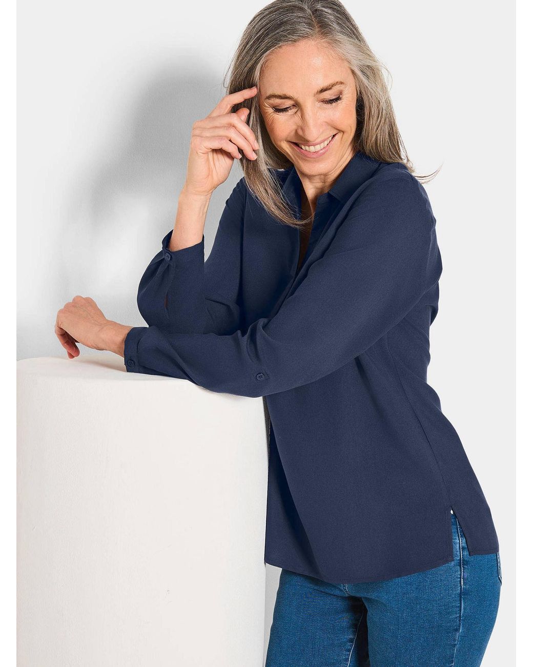 Goldner Blue Bluse