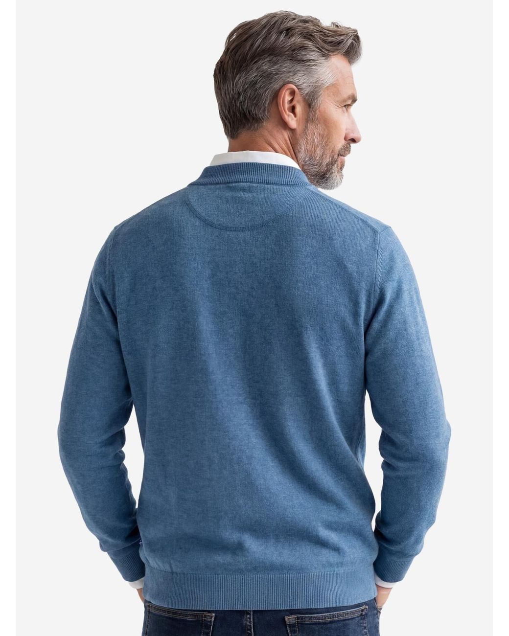 Redmond Strickjacke Basic in Blue für Herren