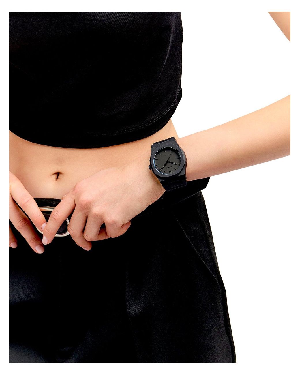 D1 Milano Black Analoguhr